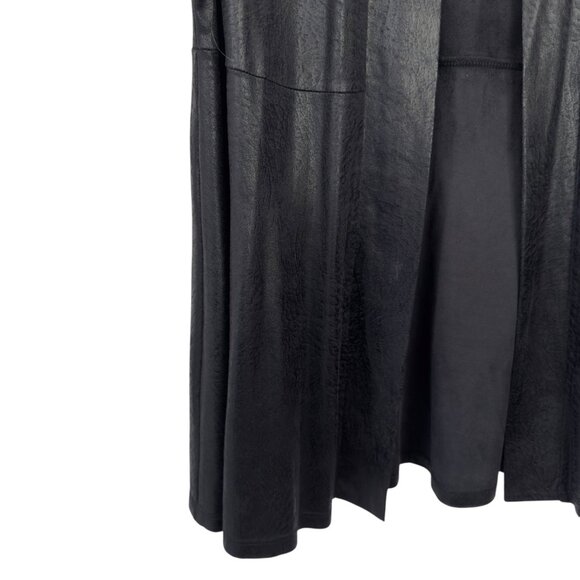 Soft Works Faux Coating Black Open Front Cardigan Jacket Womens S - Picture 10 of 11